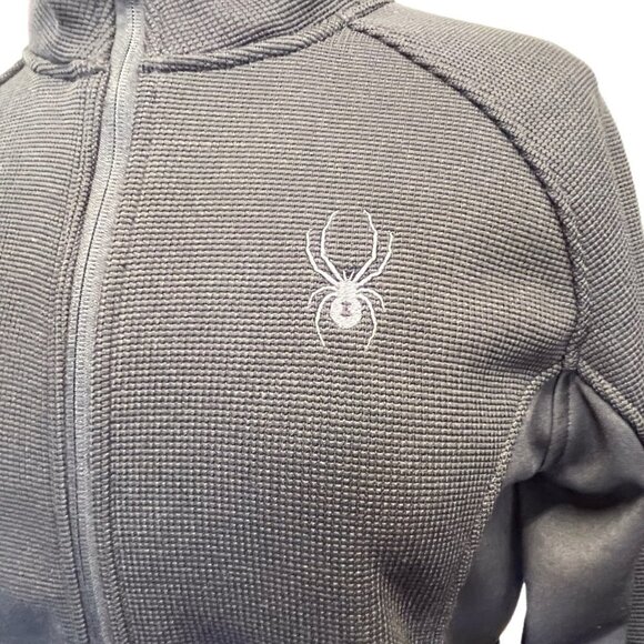 Spyder Stellar Men's Full Zip Sweater Black Size SMALL Textured Fabric - Picture 8 of 14